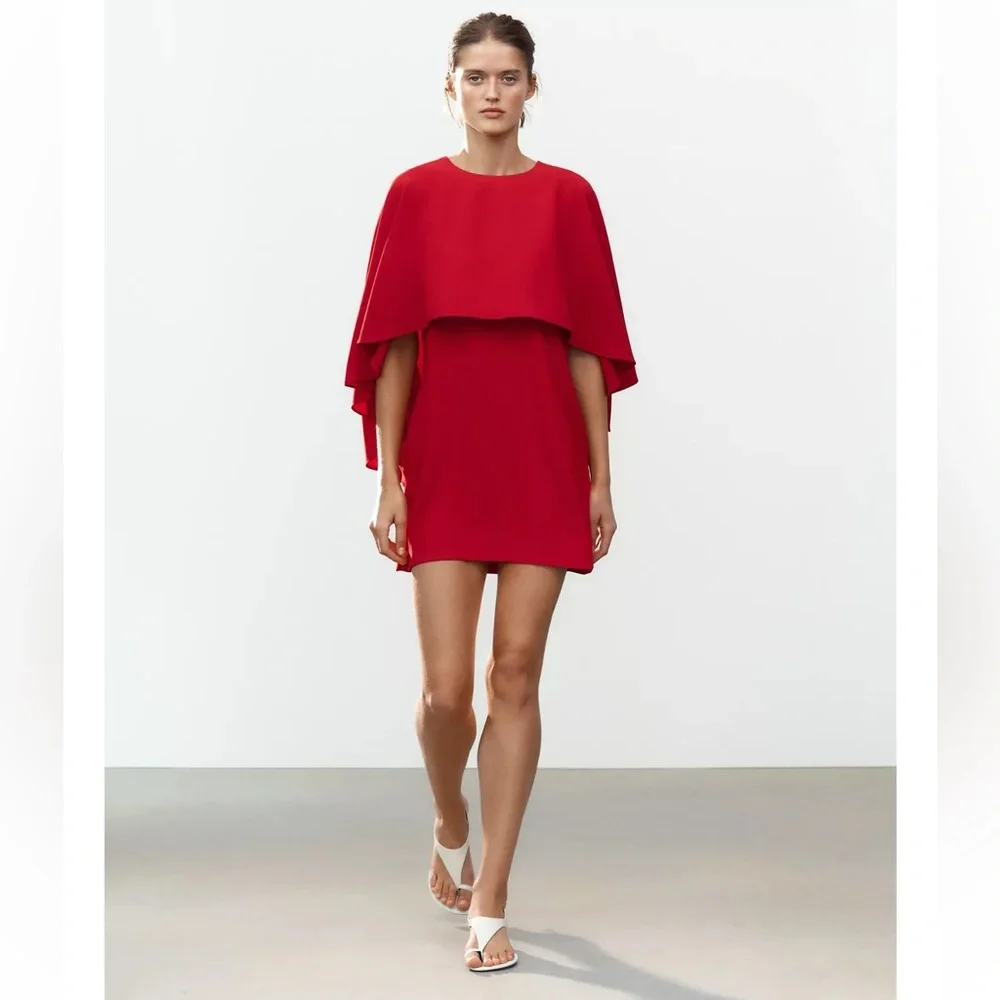 Zara Red Mini Dress - Picture 3 of 16